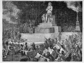 Feier der Annahme der Verfassung, 10. August 1793, graviert von Jonnard